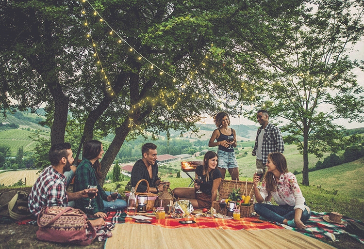 Almohada larga Pareja de camping 